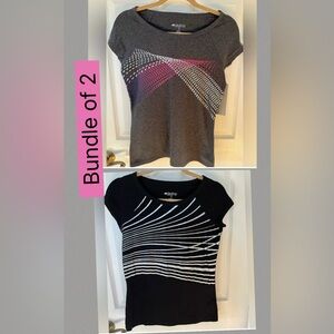 Bundle of 2. Ideology Black and Gray Graphic Tees